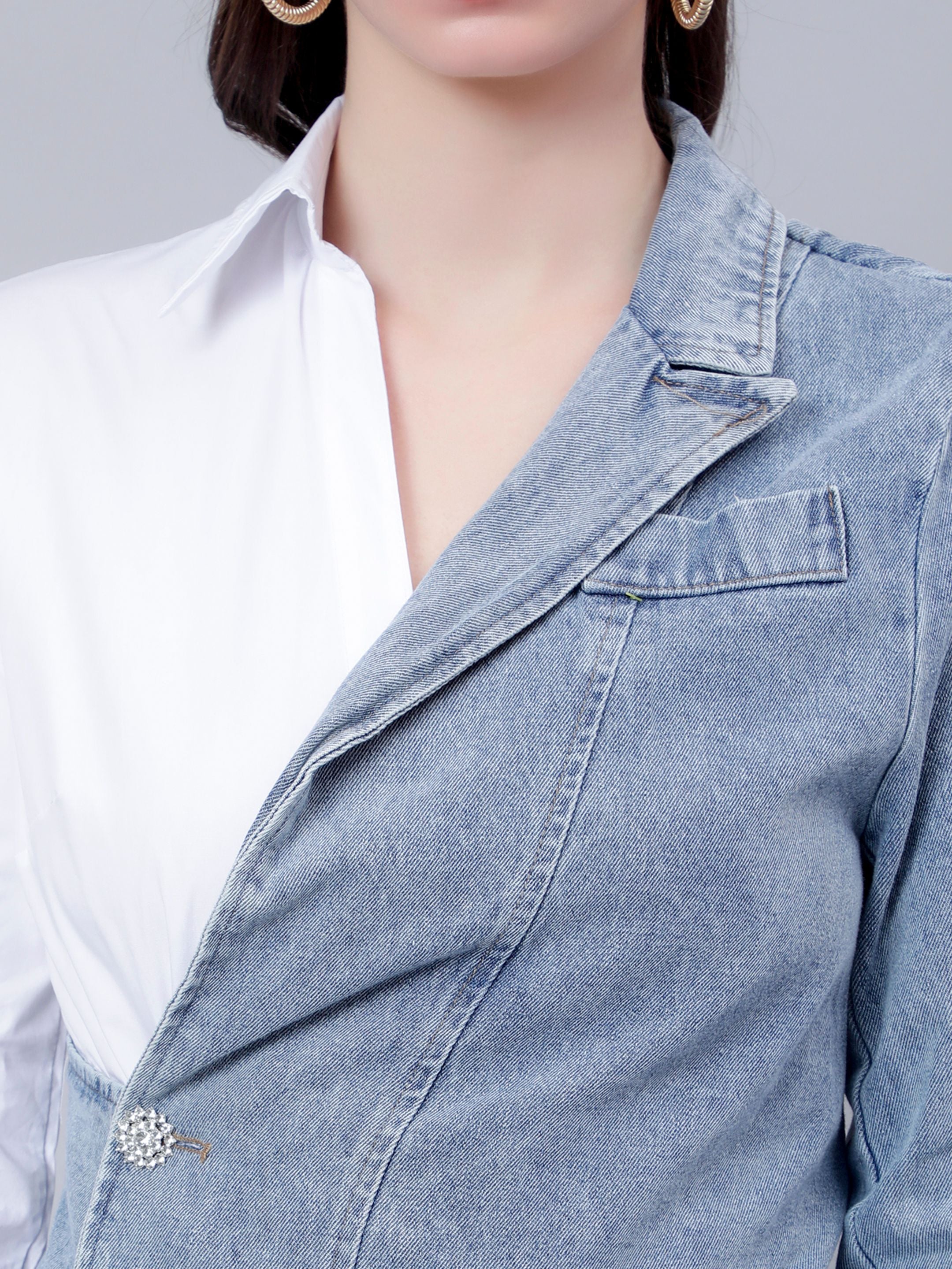 Asymmetrical Denim Shirt Dress
