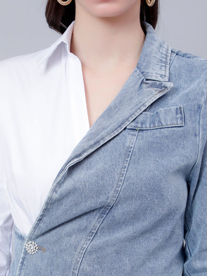 Asymmetrical Denim Shirt Dress