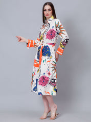 Galaxy Printed Shirt Dress