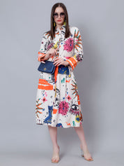Galaxy Printed Shirt Dress