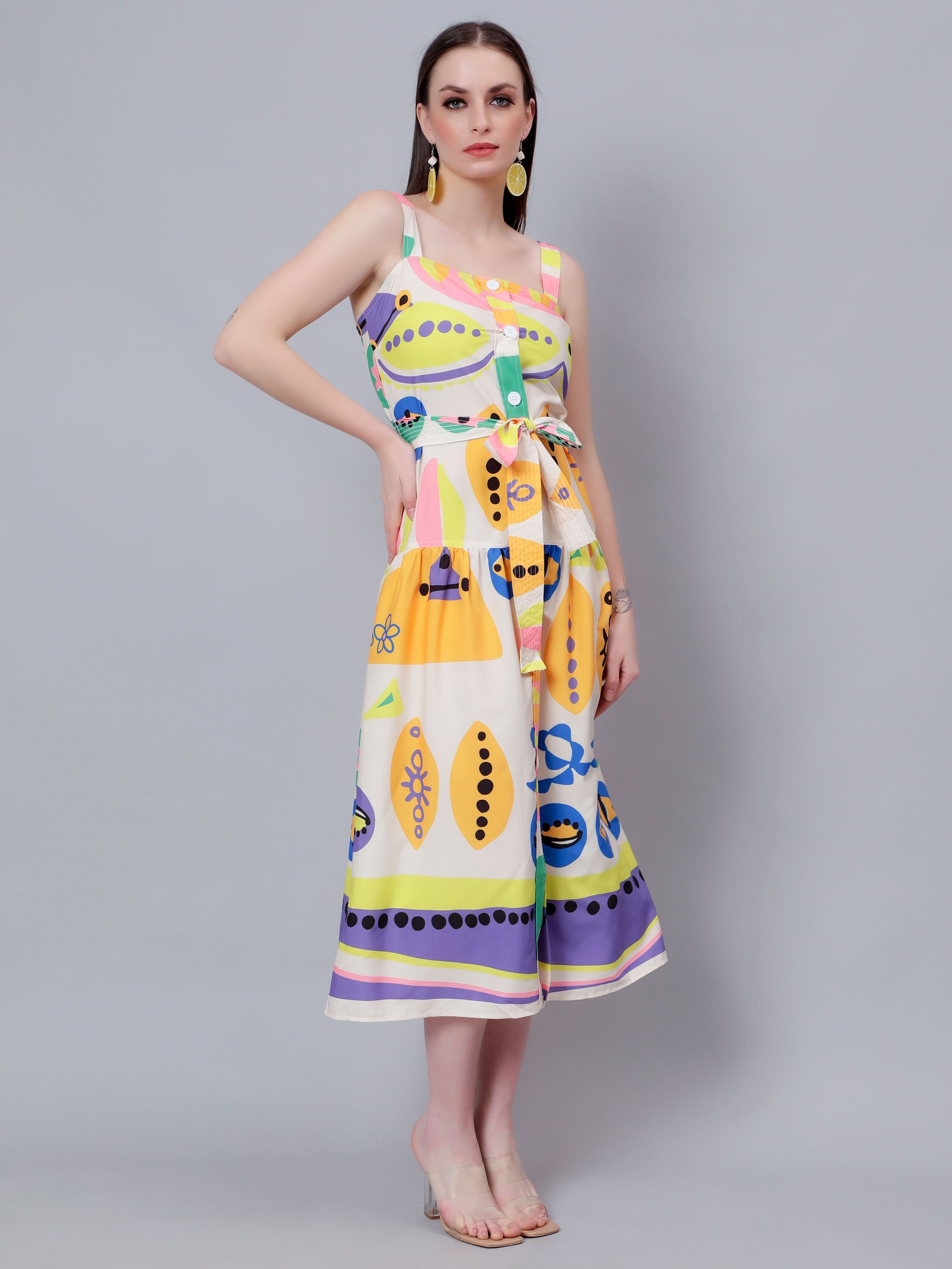 Printed Summer Midi Dress