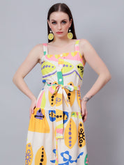 Printed Summer Midi Dress