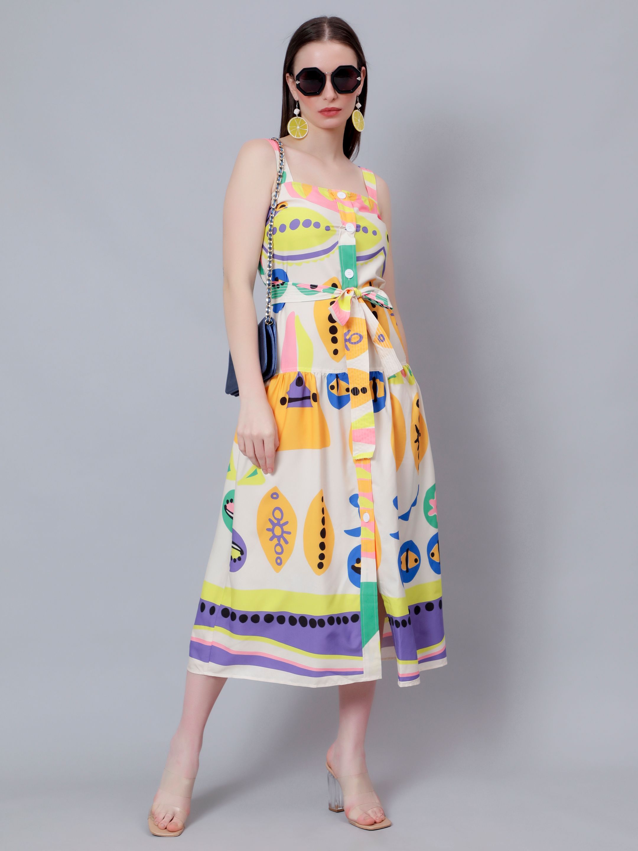Printed Summer Midi Dress