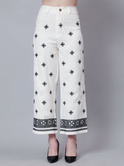 High Waist Embroidered Trousers
