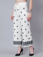 High Waist Embroidered Trousers