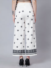 High Waist Embroidered Trousers