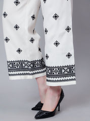 High Waist Embroidered Trousers