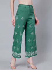 High Waist Embroidered Trousers