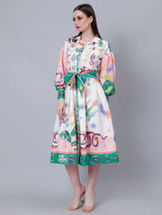 Mystic Animal Printed Shirt Dress