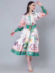 Mystic Animal Printed Shirt Dress