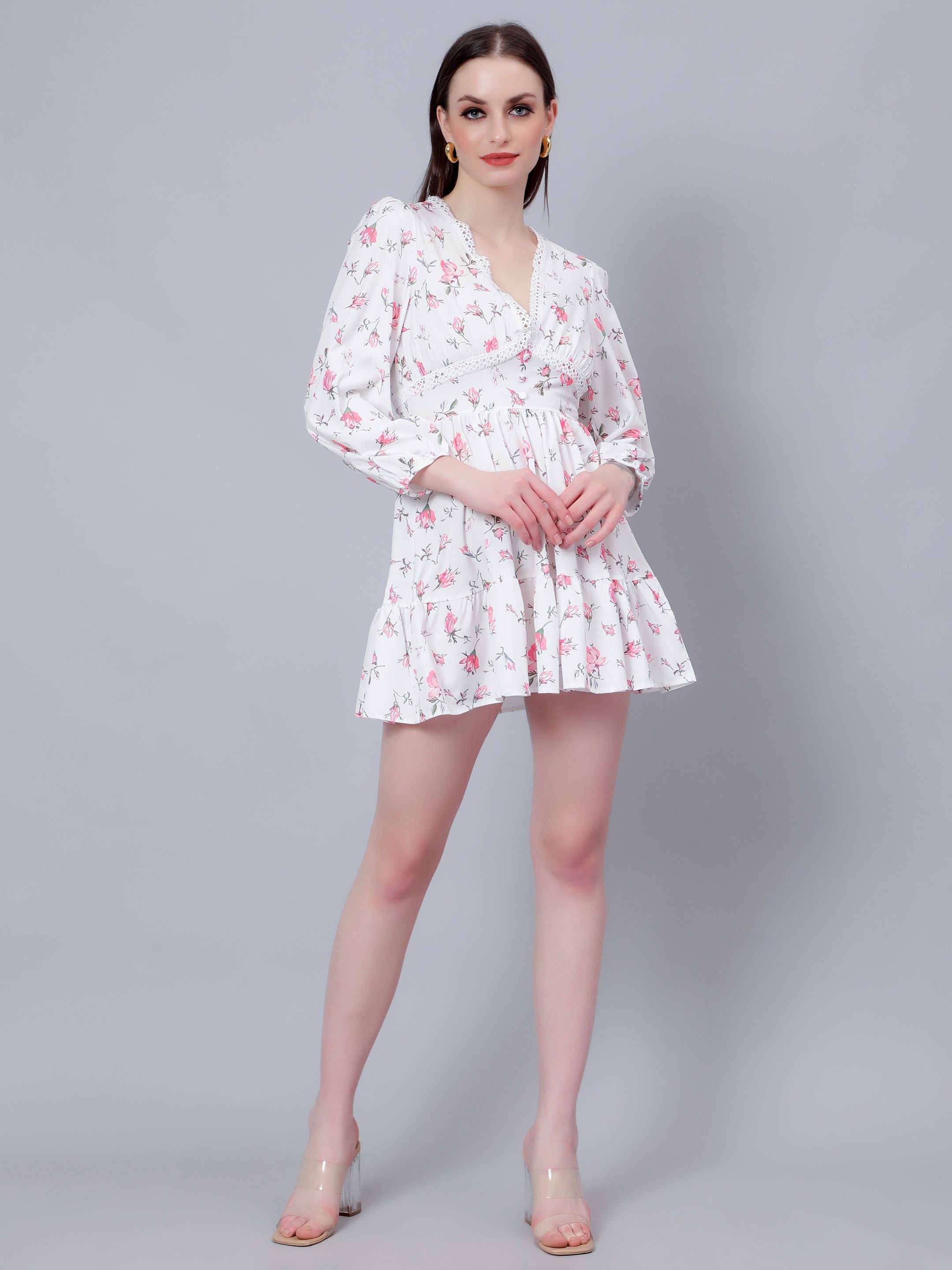 Ditsy Floral Print Mini Dress