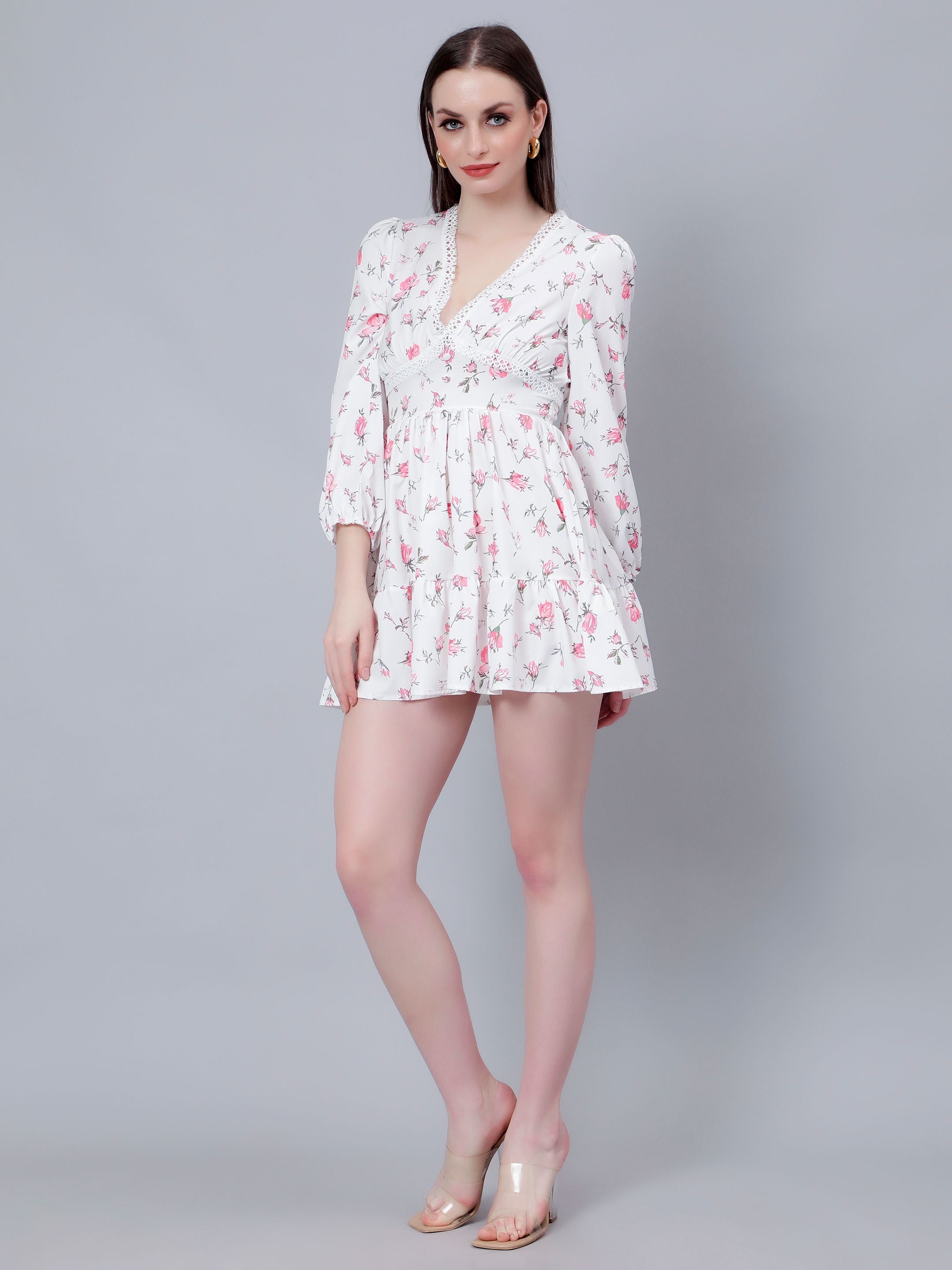 Ditsy Floral Print Mini Dress