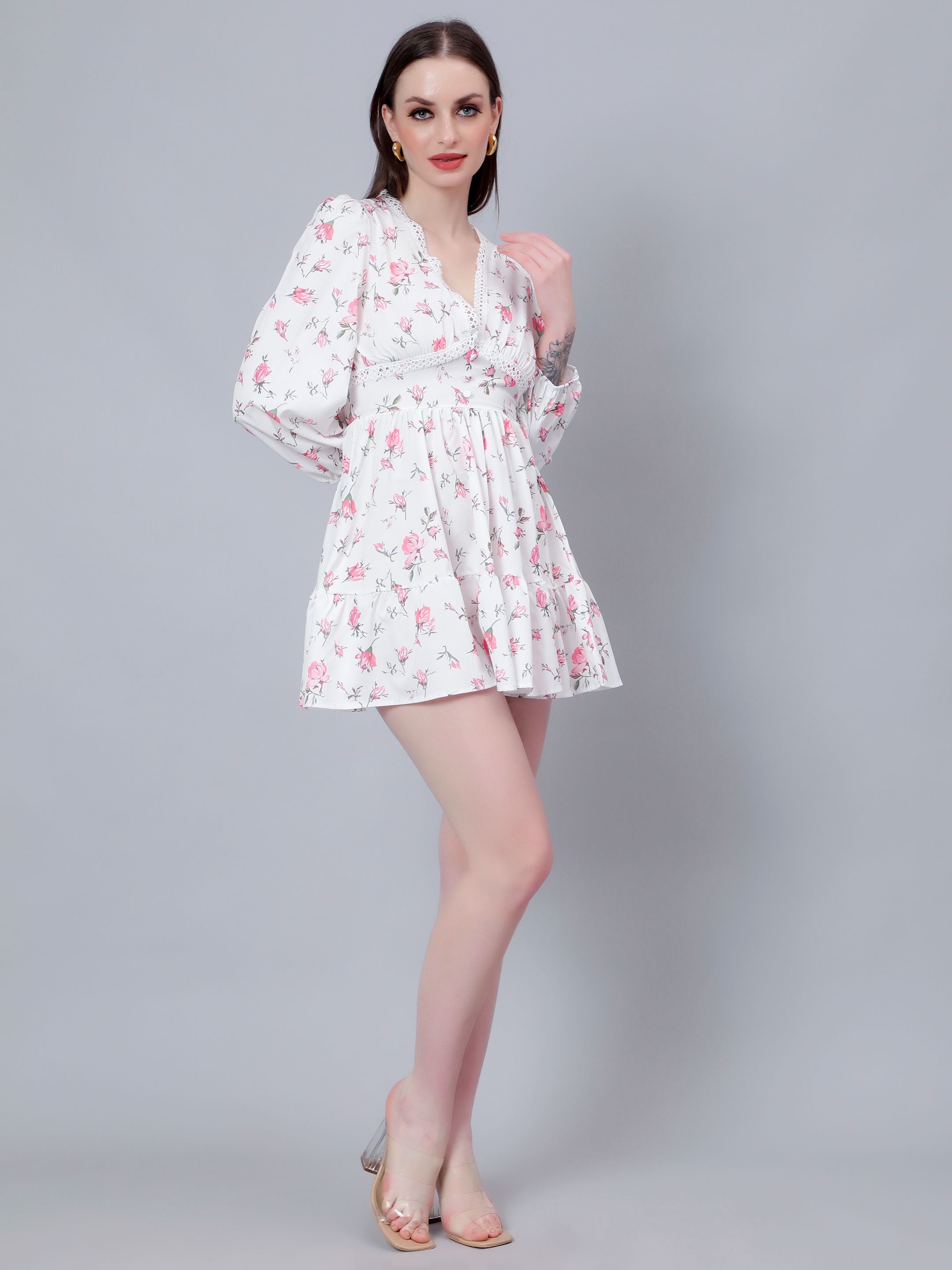 Ditsy Floral Print Mini Dress