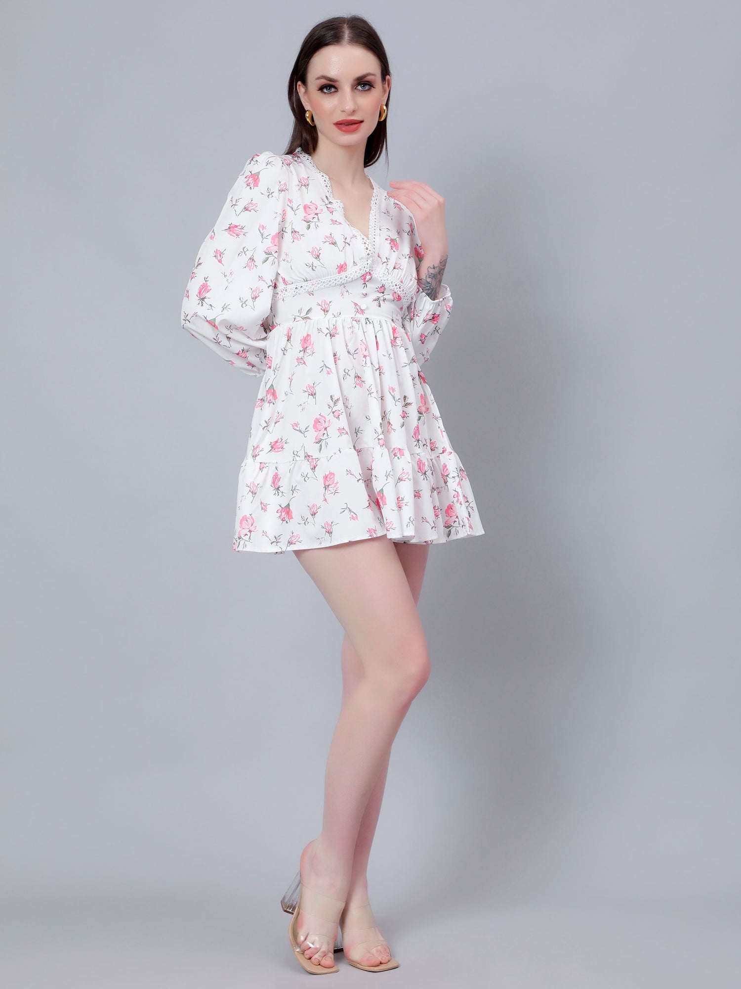 Ditsy Floral Print Mini Dress