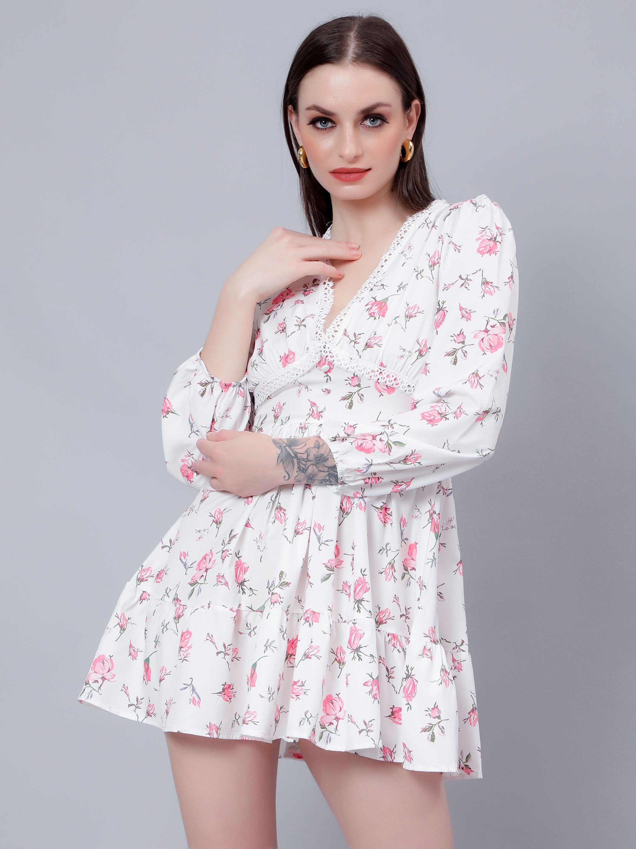 Ditsy Floral Print Mini Dress