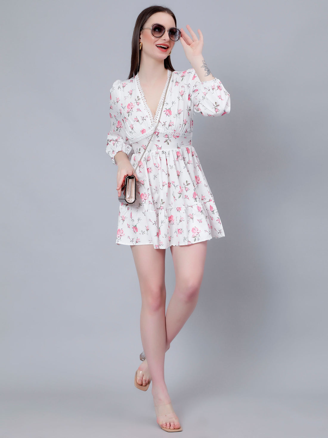 Ditsy Floral Print Mini Dress