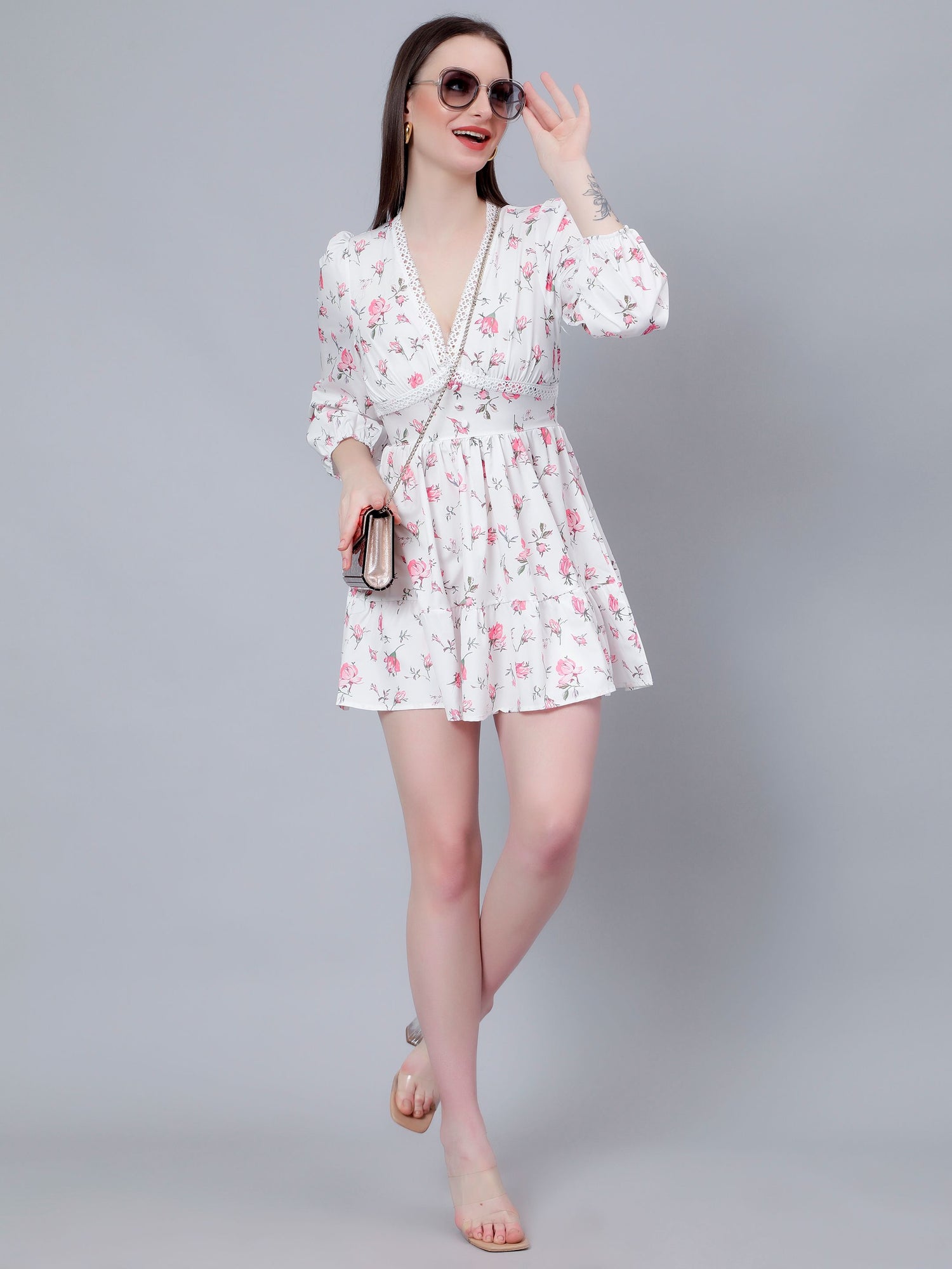 Ditsy Floral Print Mini Dress