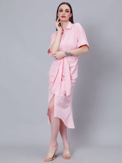 Cinched Waist Belted Shirt Dress