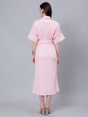 Cinched Waist Belted Shirt Dress