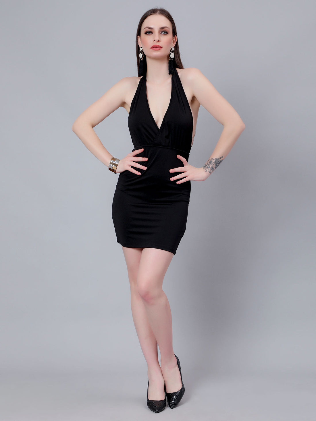Chain Halter Mini Dress