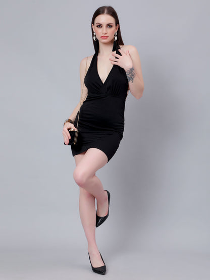 Chain Halter Mini Dress