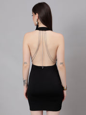 Chain Halter Mini Dress