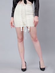 Lace Up High Waist Skirt