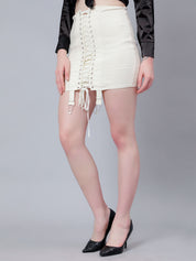 Lace Up High Waist Skirt