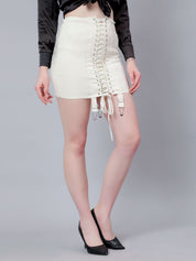 Lace Up High Waist Skirt