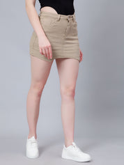 Asymmetrical Denim Mini Skirt