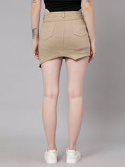 Asymmetrical Denim Mini Skirt