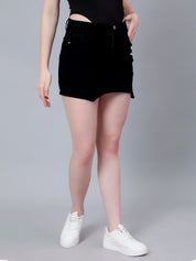 Asymmetrical Denim Mini Skirt