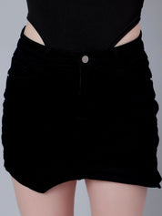 Asymmetrical Denim Mini Skirt