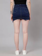 Asymmetrical Denim Mini Skirt