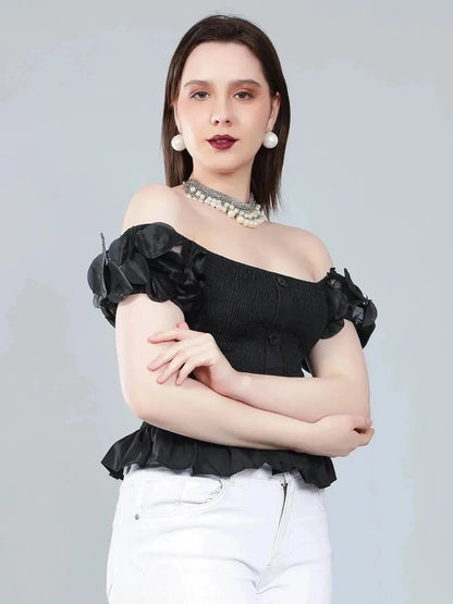 Puff Sleeve Bodycon Top