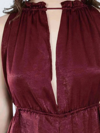 Vintage Style Plain Jumpsuit
