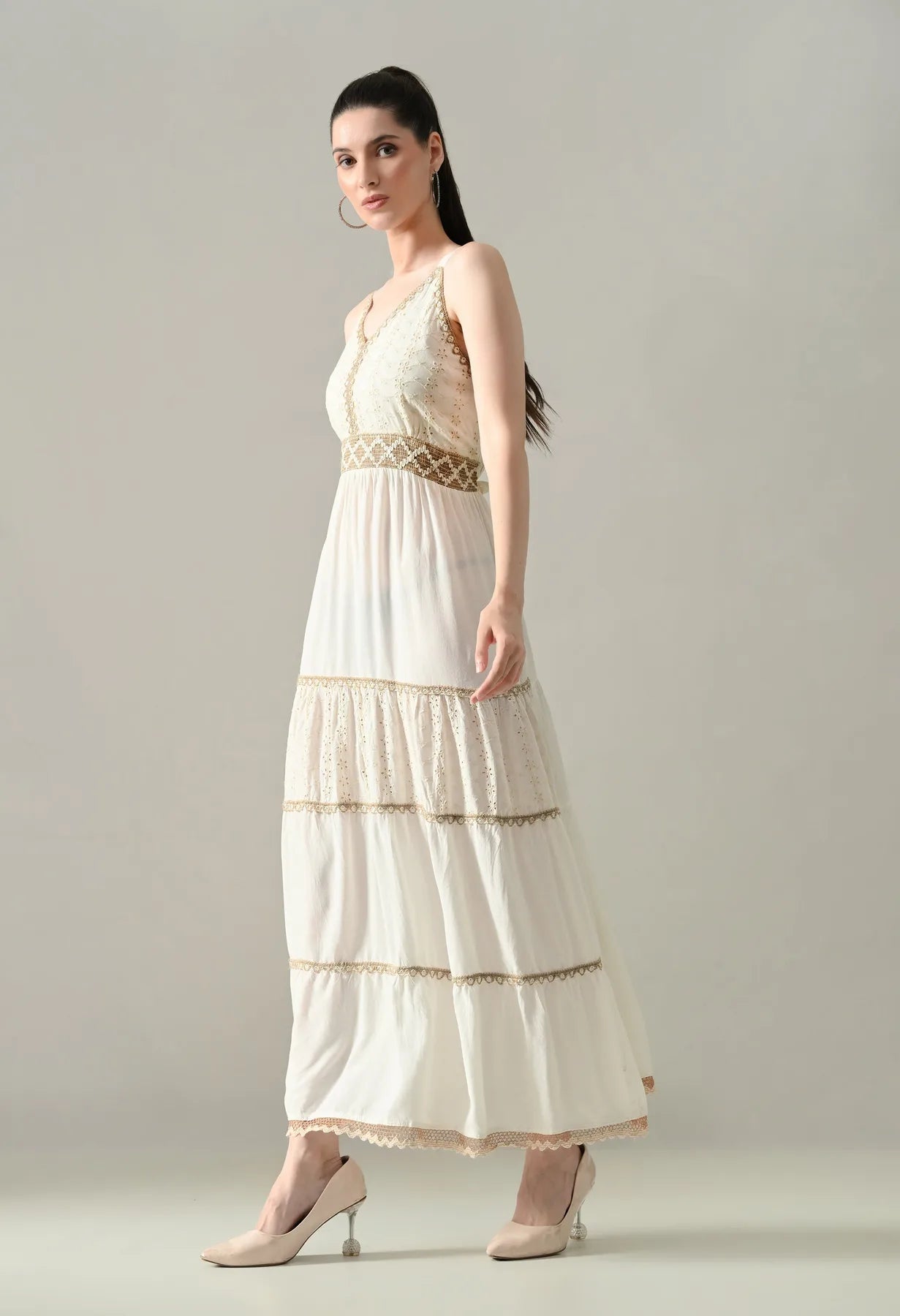 Schiffli Charm Maxi Dress