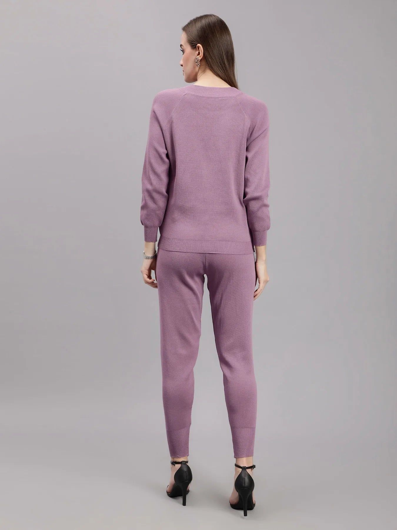 Front Zip Knitted Three Piece Set