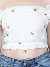 Puff Shoulder Smocked Top