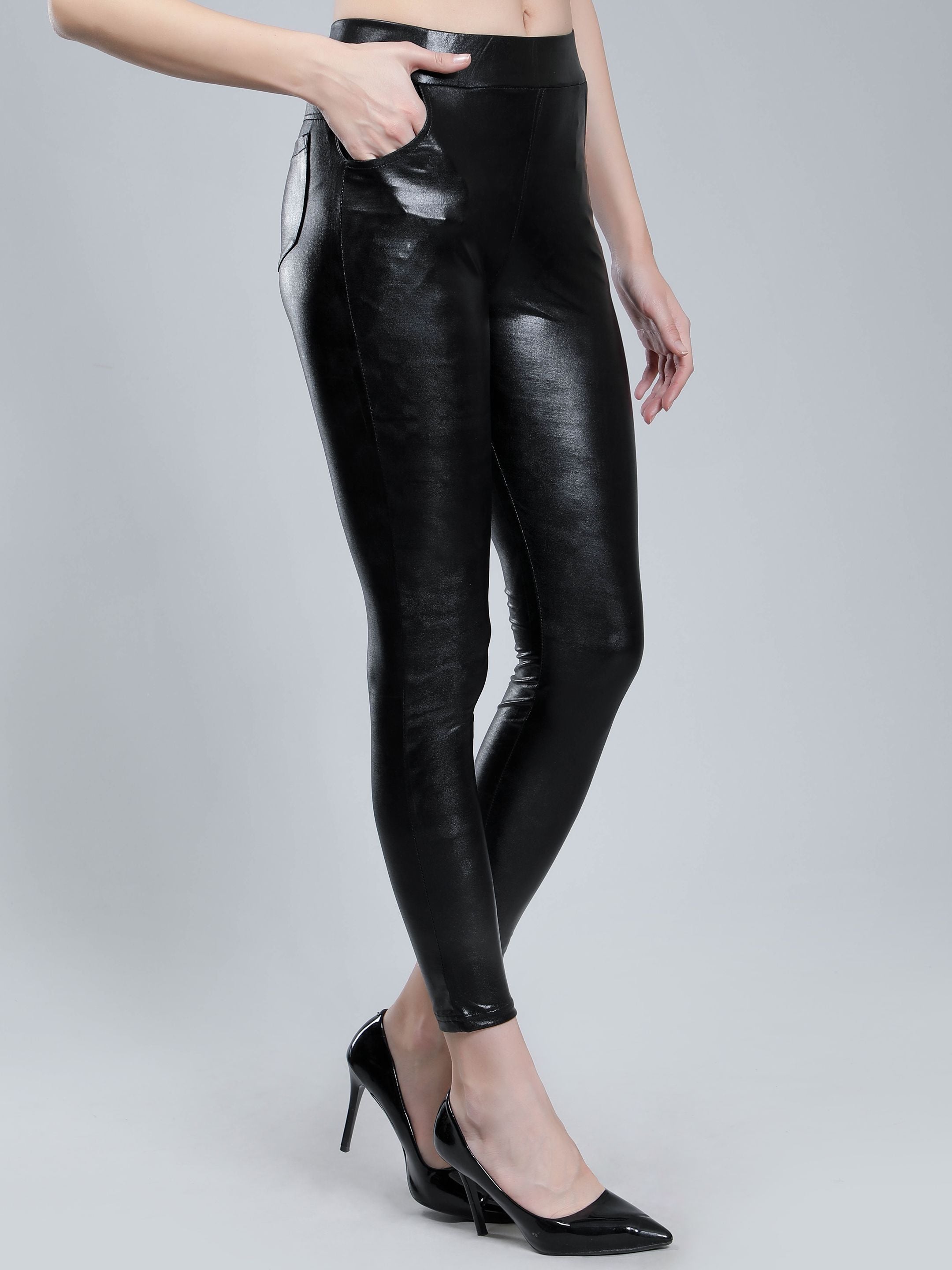 Leather Look Stretch Pants