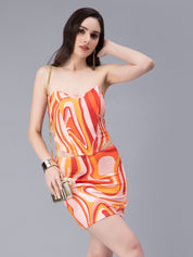 Swirl Print Top and Skirt Set