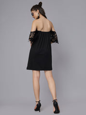 Off-Shoulder Lace Cutout Dress
