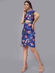 Floral Print Ruffle Short Dress