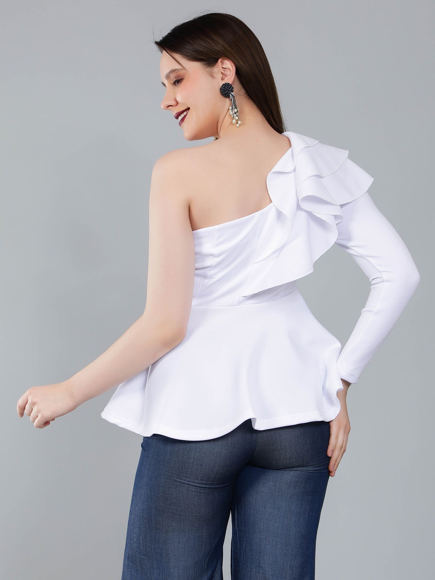 Off-Shoulder Peplum Blouse