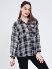 Plaid Sheer Shirt