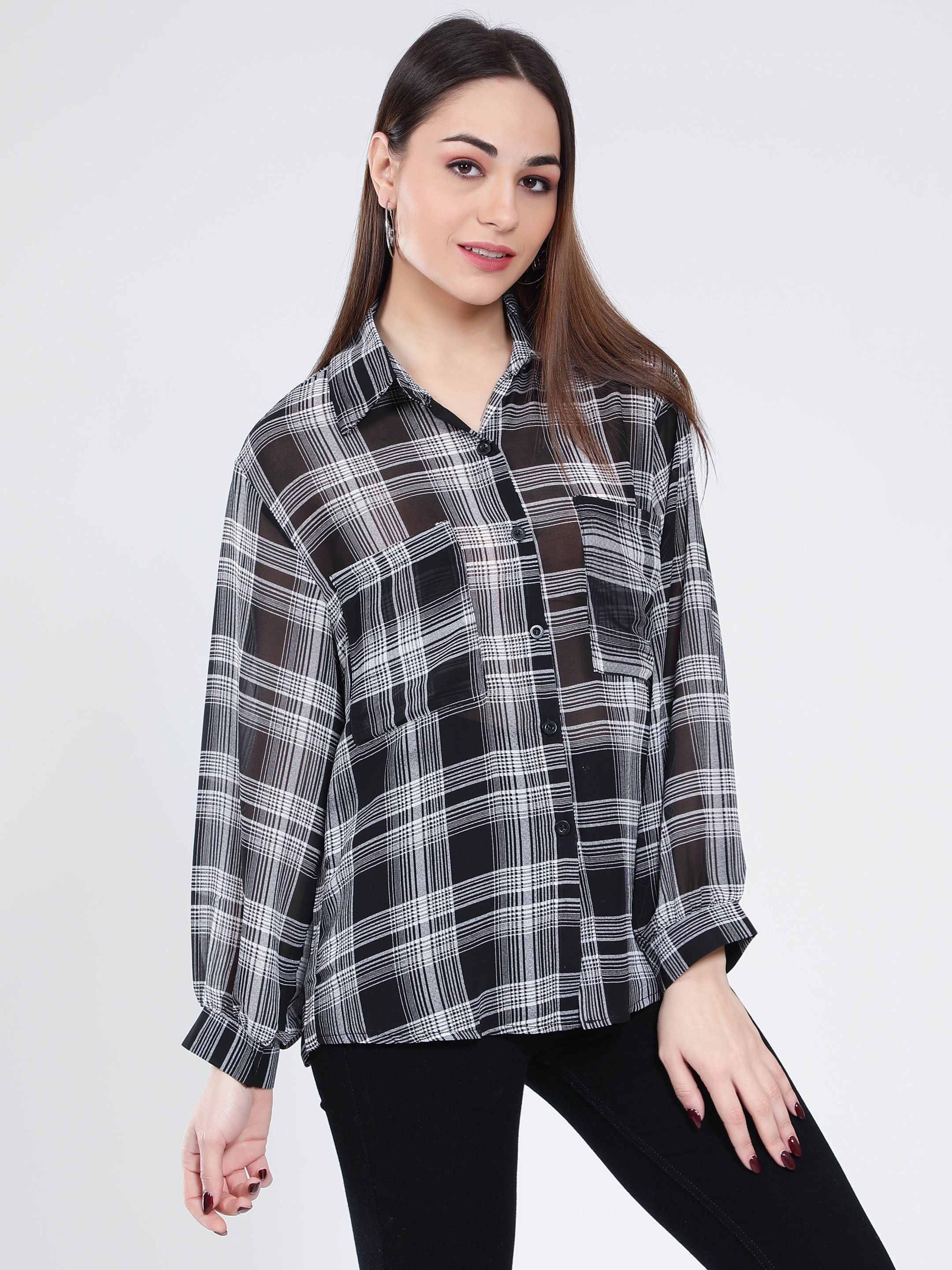 Plaid Sheer Shirt