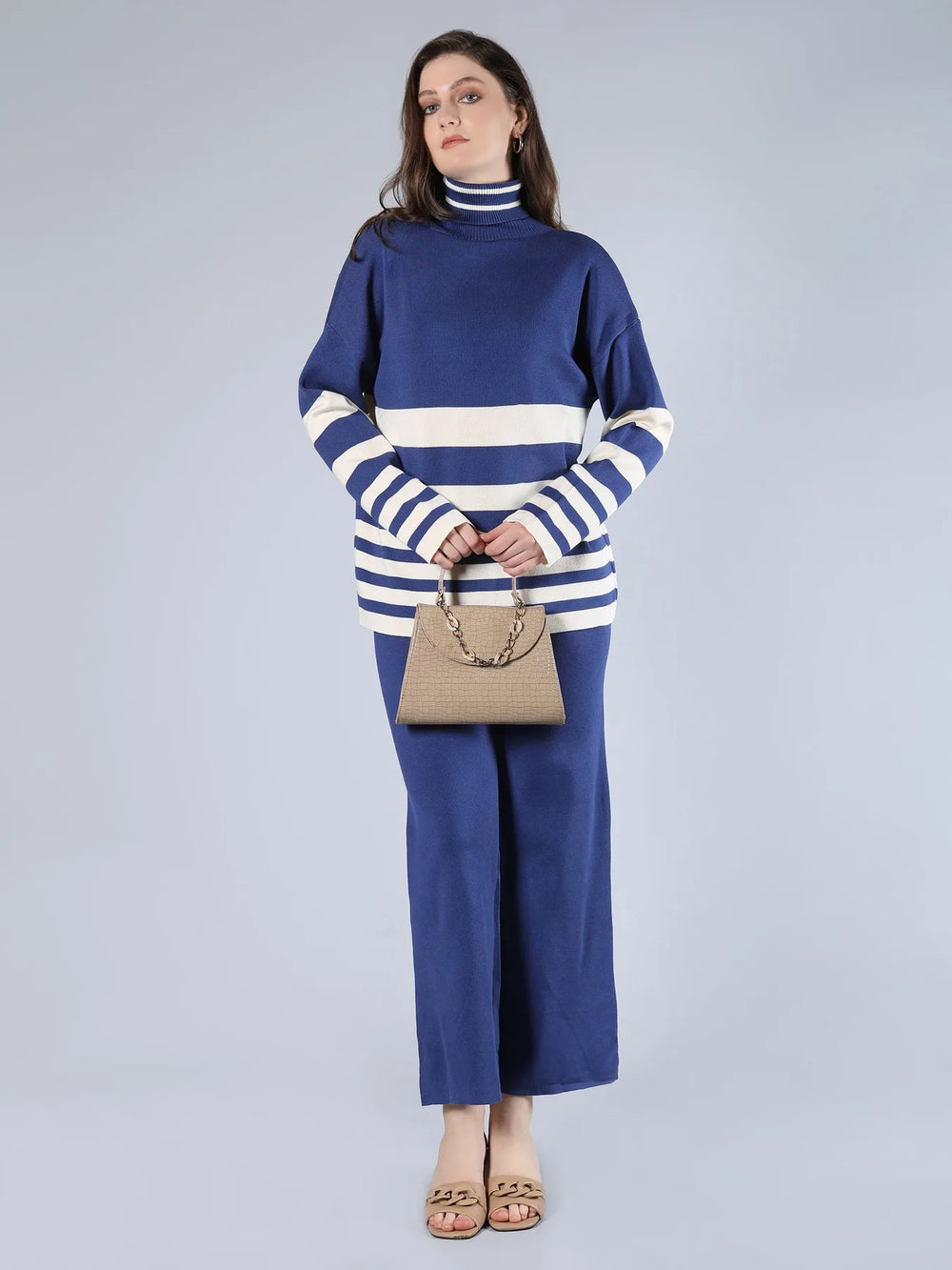 Striped Knitted Two Piece Set