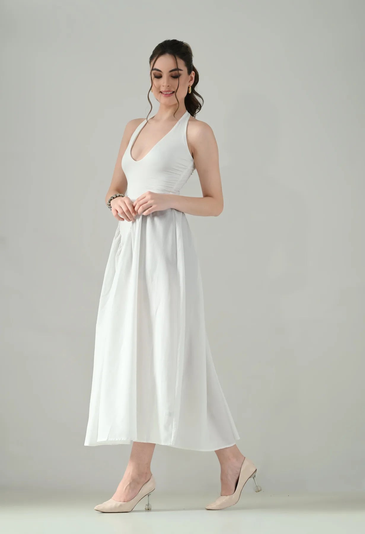 Graceful Halo Midi Dress