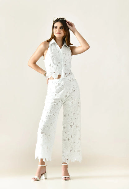 Floral Hollow Lace Co-ord Set