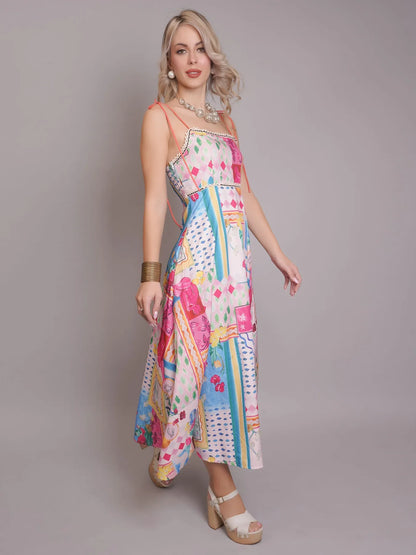 Graffiti Printed Maxi Sundress